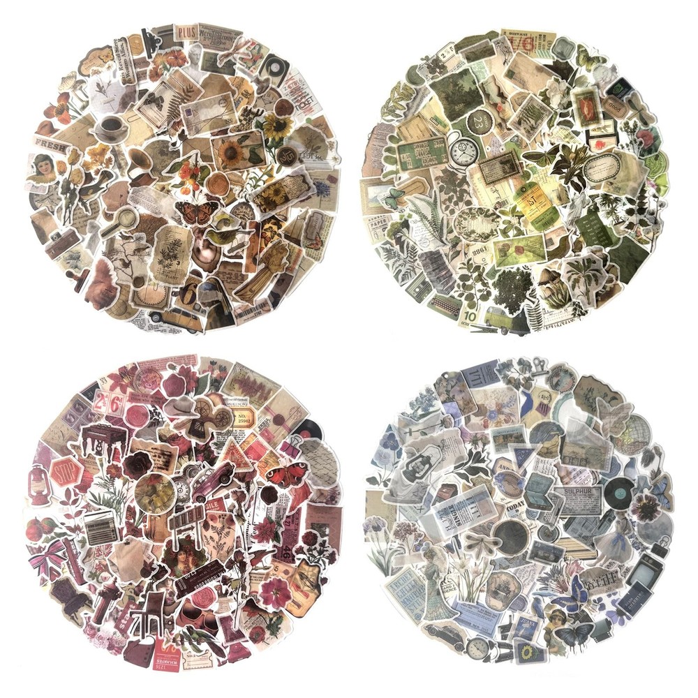 Maxleaf Vintage Washi Sticker Set, 400PCS Floral Retro Nostalgic Multicolor