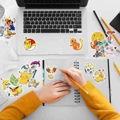60 Pcs Kawaii Pokemon Stickers Waterproof Vinyl Graffiti Anime Decals Set