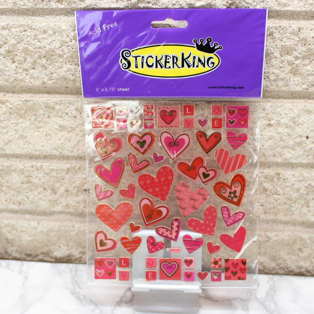 Valentines Hearts Stickers Sticker King 6″ x 6.75″