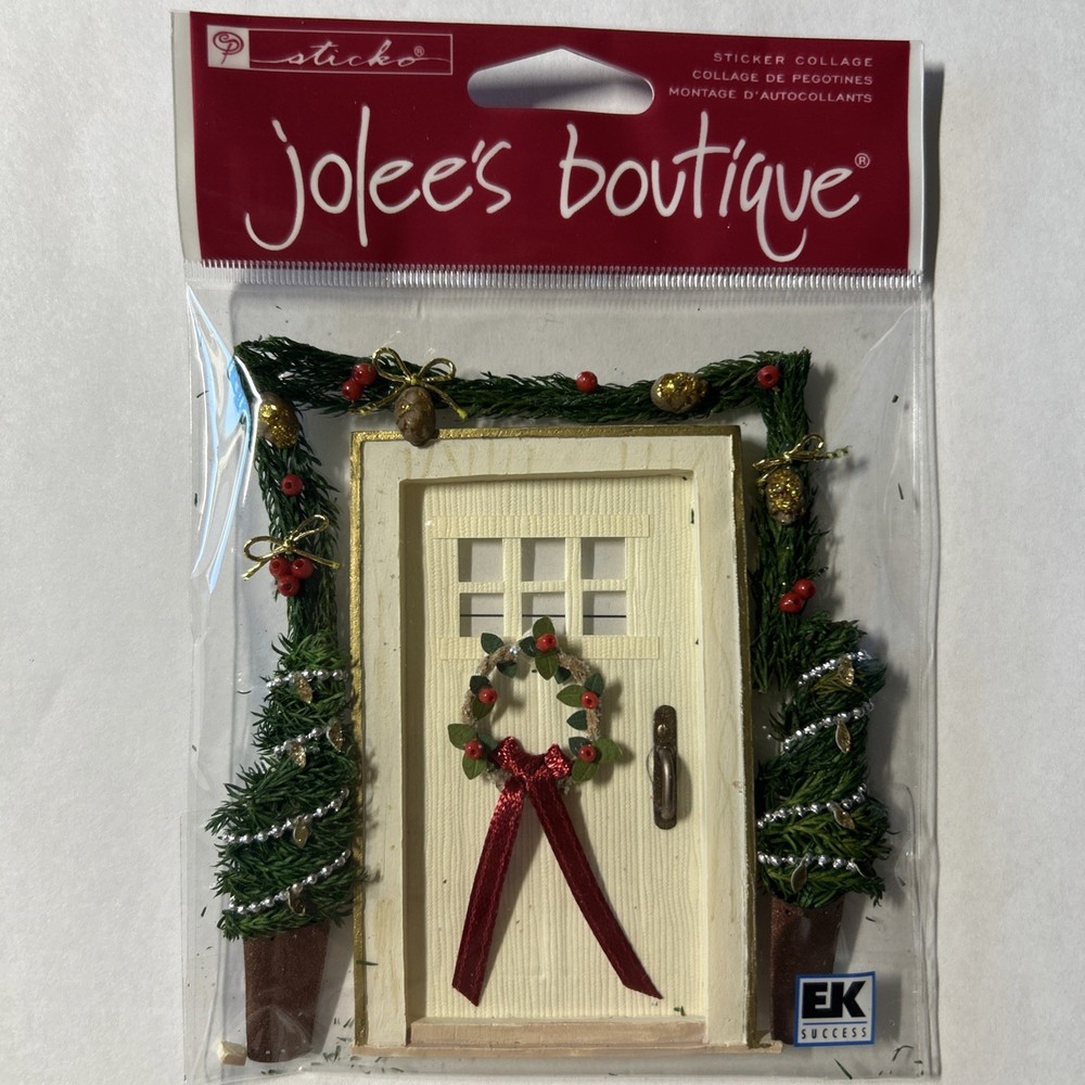 Vintage Jolee’s Boutique Holiday Door Christmas Sticker Collage Scrapbooking New