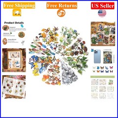 480 Pcs Nature Theme Scrapbook Stickers, Waterproof Flowers & Insects