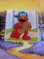 SmileMakers Glittery Elmo Baseball Sticker Mod 2.5” Inches