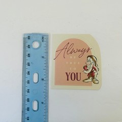 VINTAGE STICKERS The Disney Store Snow White Characters WHISTLE WHILE YOU WORK