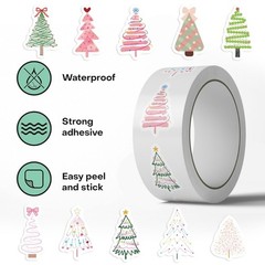 500sheets Cartoon Christmas Tree Stickers Adhesive Tablet Laptop Phone Sticker