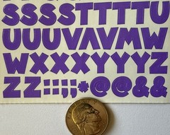 PURPLE 7/16” CHUNKY ALPHABET Stickers(2 sheets)Making Memories•Letters •Number•