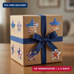 500 PCS Sparkly Bling Patriotic Star Stickers, 1.5″ Waterproof American Flag Dec