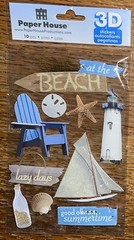 RARE 3D Paper House Day@ Beach Vacation Tropical Light Sail Boat Sea Summertime