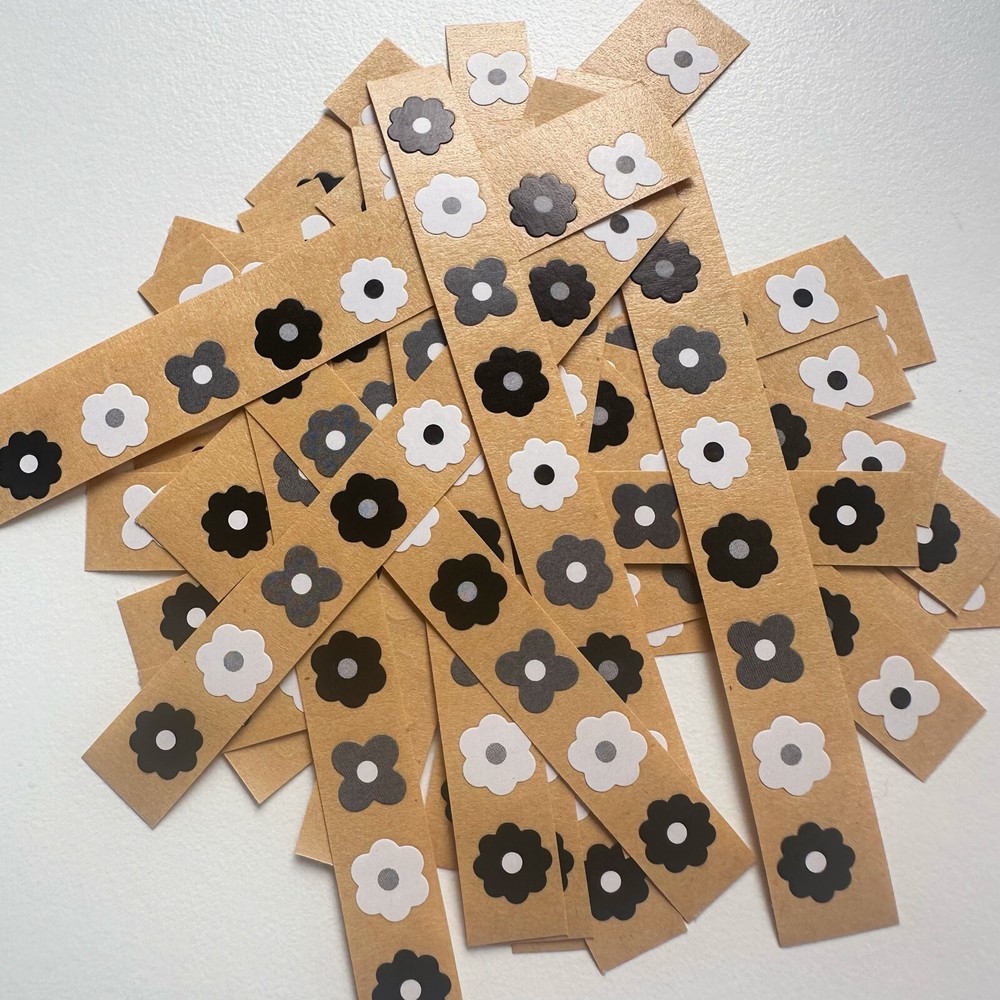 Small Flower Sticker 8pc a row Monotone 8mm New From Japan with tracking