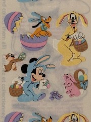 Vintage Sandylion Sticker Sheet Disney Mickey Mouse Pluto Goofy Easter Bunny