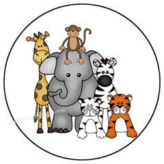WOODLAND SAFARI JUNGLE ANIMALS ENVELOPE SEALS LABELS PARTY FAVORS STICKERS