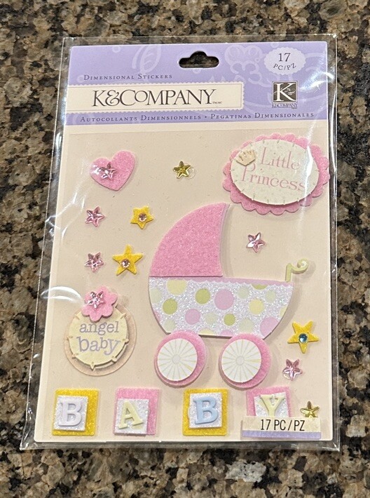 K&Company LITTLE PRINCESS Dimensional Stickers Baby Stroller Blocks