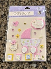 K&Company LITTLE PRINCESS Dimensional Stickers Baby Stroller Blocks