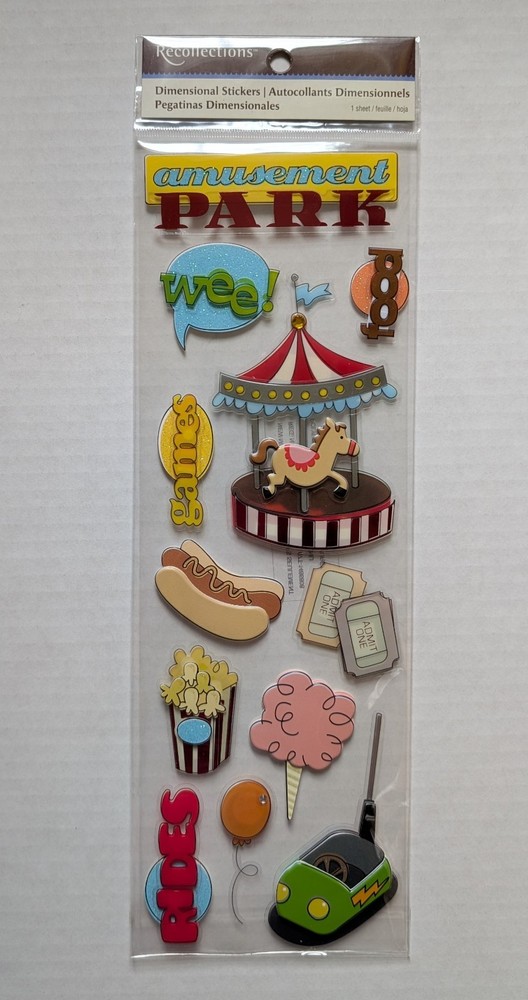 Amusement Park Rides Games Food Scrapbooking Stickers By Recollections RARE