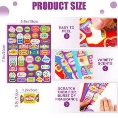 750 Pcs Scented Smelly Reward Stickers for Kids Classroom, Motivational Scrat…