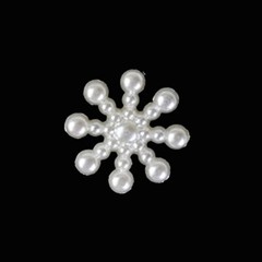 25 Shiny Resin Pearl Snowflakes Flatback Beads Crafts Scrapbooking