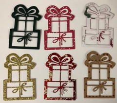 GIFT BOX Die-Cuts(4pc)Christmas •Holiday•Happy Birthday•Present •Glitter•Friend