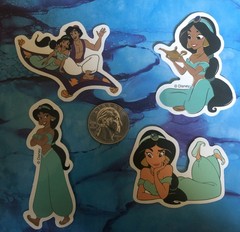 Disney Stickers – Disney Aladdin Lot of 4 Jasmine Stickers.