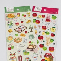 Kawaii Apple Sticker Set (2 Sheets) Japanese Stationery GAIA Made in Japan