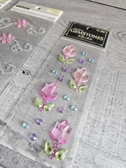 Sticker Lot – Flowers Scrapbooking 3D Stickers – Floral Spring Gems RARE HTF #96