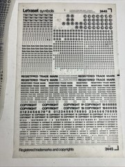 Letraset Symbols Registered Trademarks And Copyrights – 10 Sheets