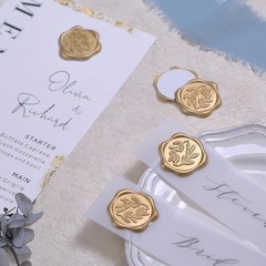 30 Pcs Olive Branch Style Wax Seal Stickers Self-Adhesive Wedding Invitation