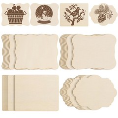 60 PCS Unfinished Wood Cutouts for Crafts Blank Irregular Wooden Slices Natur…