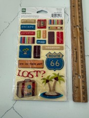 Making Memories Summer Fun! Vacation Bright 44 Puffy Stickers Words Scrapbooking