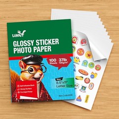 100 Sheets Printable Glossy Sticker Paper – Self-Adhesive for Crafting Needs