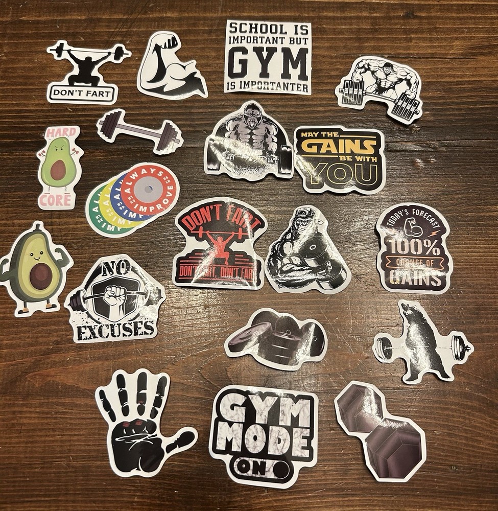Men’s Beast Mode Workout Gym Stickers (12) Per Pack Random Gloss Waterproof