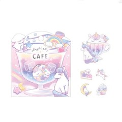 Crux Kawaii Sticker Flakes SET OF 3, Stationery Mini Decals Cats Birds Unicorn