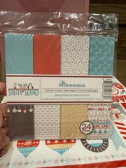 Reminisce Santa Squad Christmas 6×6 Scrapbook Paper Pad & Sticker Lot