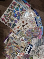 HUGE Lot 75+ Sheets Scrapbooking / Art Supplies / Embellishments Stickers Stamps