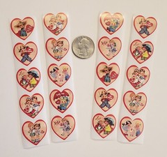 20 VINTAGE STYLE VALENTINE STICKERS/HEART STICKERS/HEART LABELS/HEART SEALS