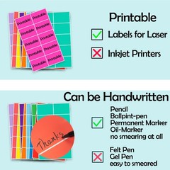 Colored Labels Stickers 3 x 2 Inch Rectangular Moving Labels 8 Colors 240 Pack
