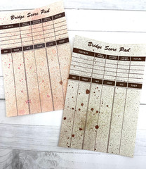 Dyed Vintage Style Ephemera 12 Pc Sales Tickets Bridge Score Sheets Tea Dyed Ink