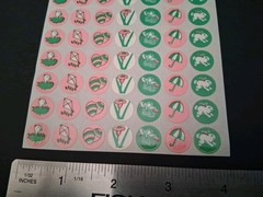 Vintage Stickers CTP Sticker Sheet Not Scratch Sniff Mini Bunny Rabbits Glossy