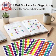 Dot Stickers – 1400 PCS Colored Circle Stickers for Kids | Back to School Suppli