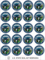 NEBRASKA STATE SEAL – SIZE 2″ EACH – 20 PER SHEET