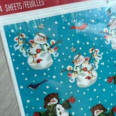 Vintage Snowman Stickers Pack of 4 Sheets Heartline Hallmark Sealed