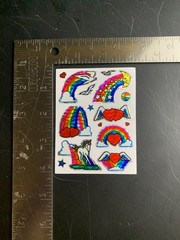 UNICORN PEGASUS wings stars RAINBOW HEART VINTAGE sticker Prism Prismatic foil