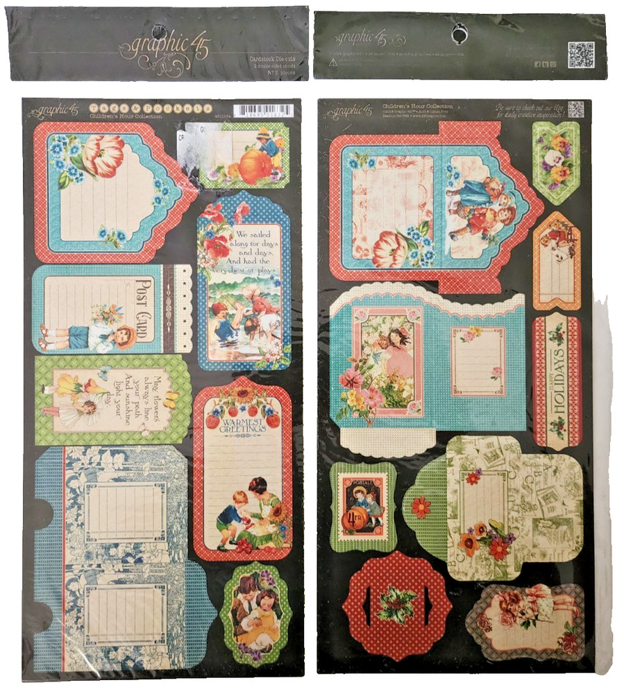 Retired 2015 Graphic 45 Cardstock Tags & Pockets – Children’s Hour Collection