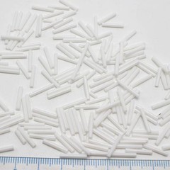 800 Glass Tube Bugle Beads 2X12mm Opaque White + Storage Box