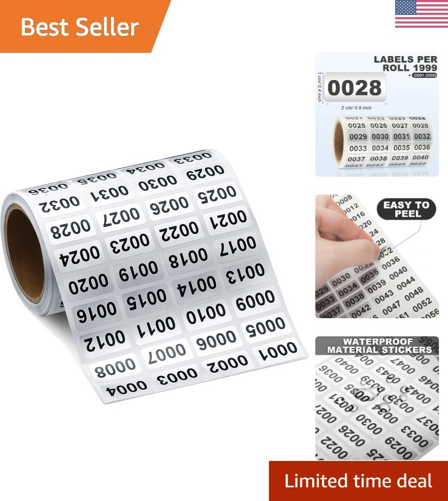 Versatile Waterproof Number Labels Roll – Perfect for Storage and Organization