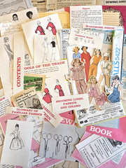 Vintage Sewing Ephemera Junk Journal Kit Pattern Papers Lace Notions Craft Lot