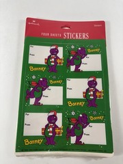Vtg Hallmark 1993 Barney Gift Stickers Lables Four Sheets