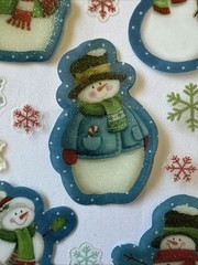 SNOWMAN EPOXY/VELLUM Stickers(18pc)Christmas~Snowflakes~Holiday~Glitter~Winter~
