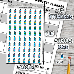 Water Bottle Stickers, Mini Icon Reminder Planner stickers, Journals, Scrapbooks