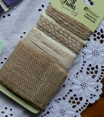 NATURAL Mixed BURLAP JUTE TRIM 4 Styles Ea Piece over 1 Metre Petaloo J