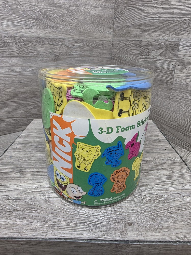 Vintage Nickelodeon 3D foam stickers SpongeBob Arnold Fairly Oddparents 2004