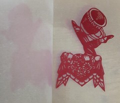 Chinese Asian Art Traditional Card Making Paper-Cuts Girls Red Color LOT 10 PCS